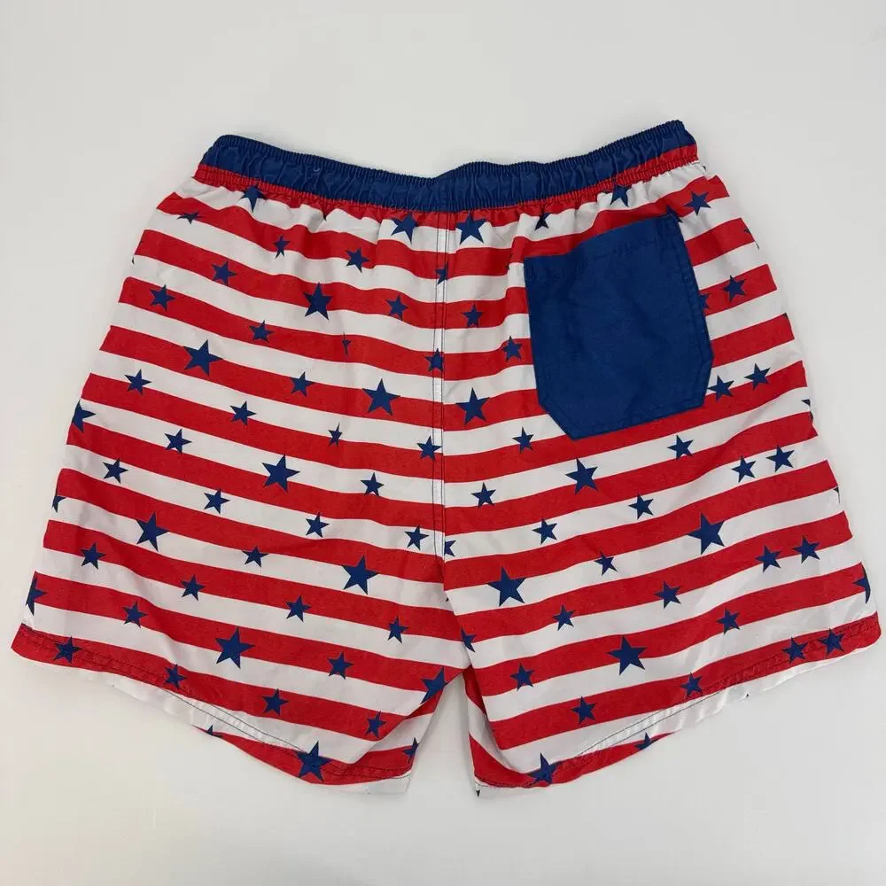 Lot of 3 Men's Size Large Swim Trunks Cactus Patriotic George Lined Drawstring